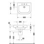 Раковина подвесная Duravit Happy D.2 2318650000