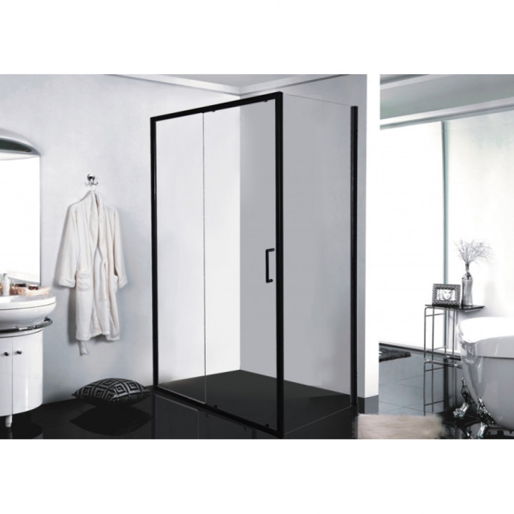 Душевой уголок 120х80 см Bravat Blackline BS120.3101B прозрачное