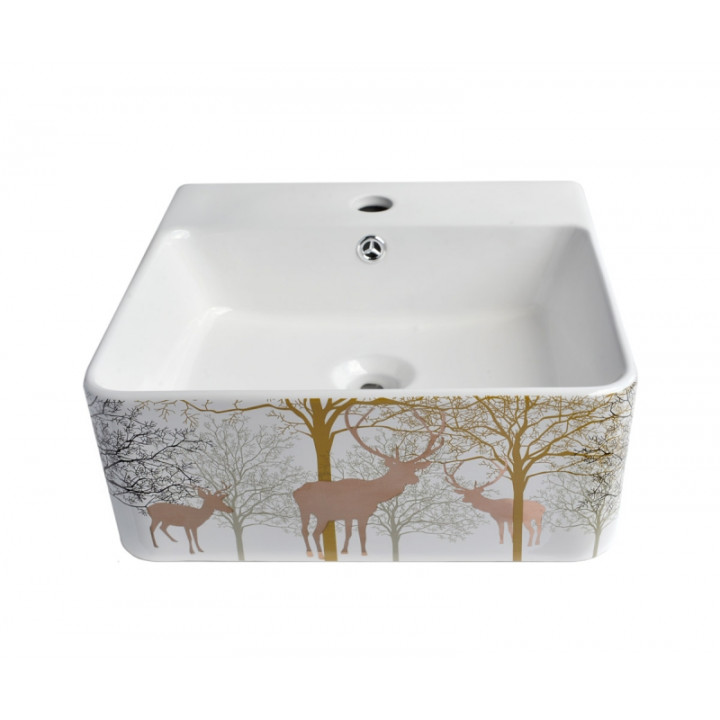 Раковина накладная Bronze de Luxe, Golden Deer 40х42 1060GD 