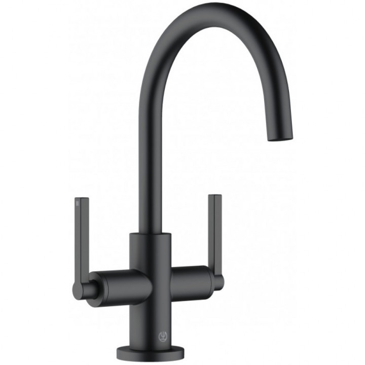 Смеситель для раковины с донным клапаном Kludi Nova Fonte Puristic 201183915 черный матовый