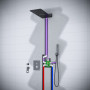 Душевой комплект 325 мм Timo Briana SX-7139/03SM скрытого монтажа матовый черный