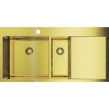 Мойка кухонная Omoikiri Akisame 100-2-LG-L 4973089 металлическая