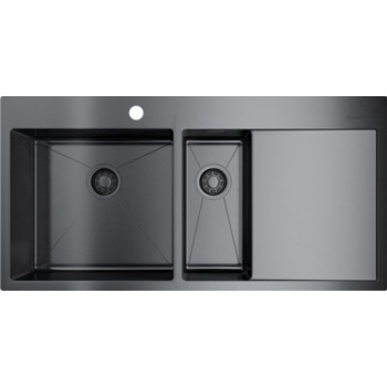 Мойка кухонная Omoikiri Akisame 100-2-GM-L 4973103 металлическая