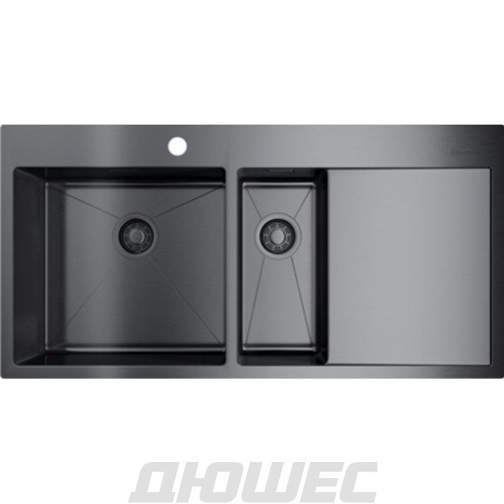 Мойка кухонная Omoikiri Akisame 100-2-GM-L 4973103 металлическая