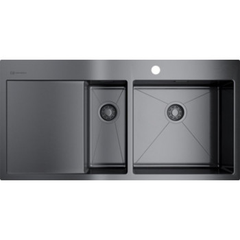 Мойка кухонная Omoikiri Akisame 100-2-GM-R 4973104 металлическая