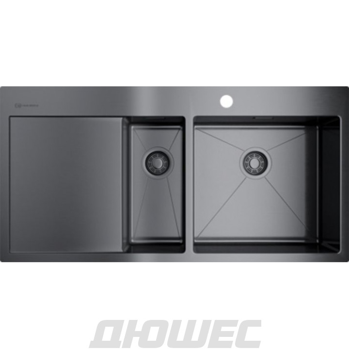 Мойка кухонная Omoikiri Akisame 100-2-GM-R 4973104 металлическая