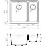 Мойка кухонная Omoikiri Kata 55-2-U-PA 4993386 из гранита серый